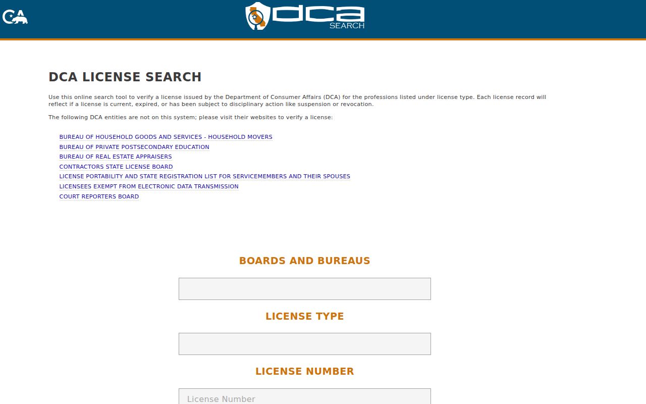 Moreno Valley residents directory California professional license search