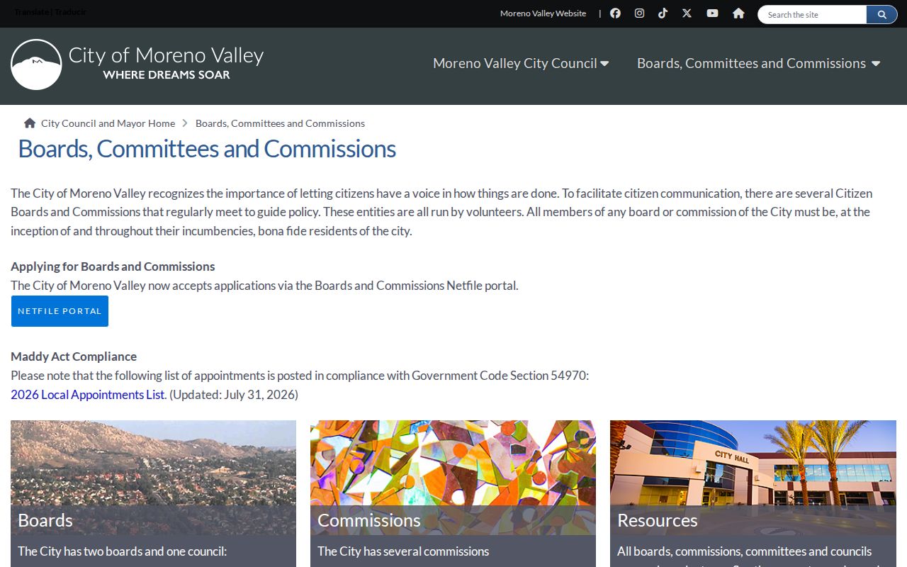 Moreno Valley neighbors boards and commissions civic block lookup