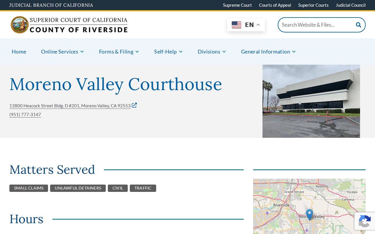Moreno Valley previous residents courthouse records access