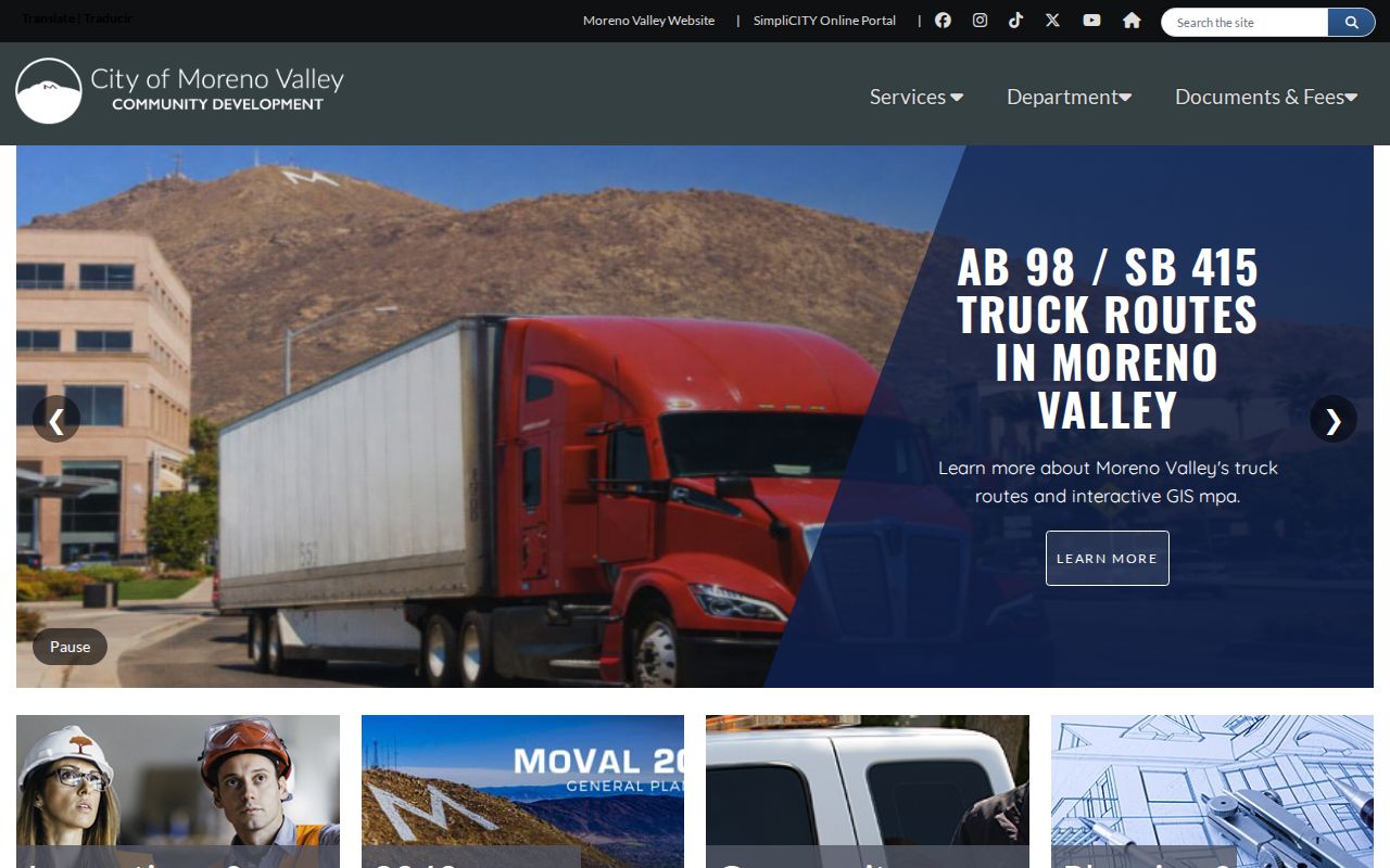 Moreno Valley street directory community development records